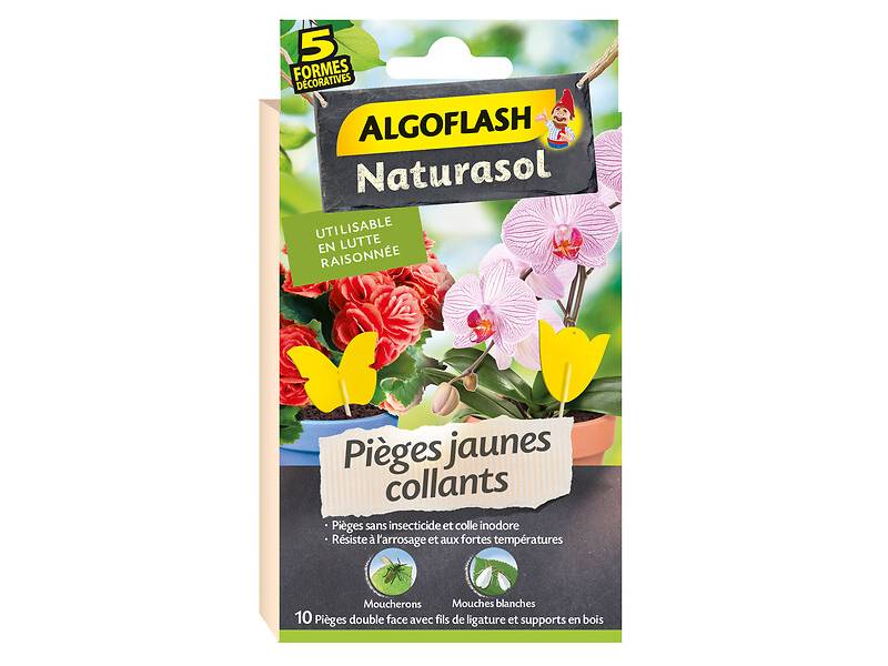 Algoflash Naturasol - Piège chromatique jaune collant 10 stickers - ALGOFLASH NATURASOL