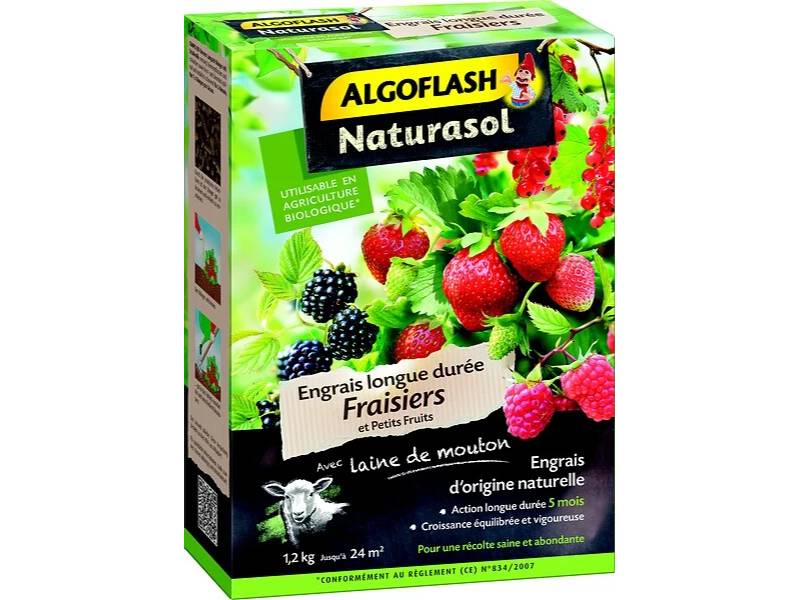 Algoflash Naturasol - Fertilizante para fresas y pequeños frutos lana de oveja 1,2 kg ALGOFLASH NATURASOL - Imagen 1