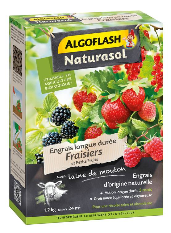 Algoflash Naturasol - Engrais fraisiers et petits fruits laine de mouton 1,2 kg ALGOFLASH NATURASOL - Image 3