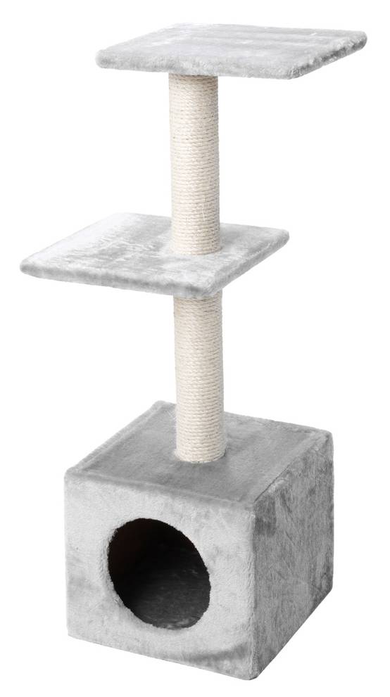 Arbre à chat Palazzo Bois Sisal Gris 30x30x90 cm - EBI - Image 1