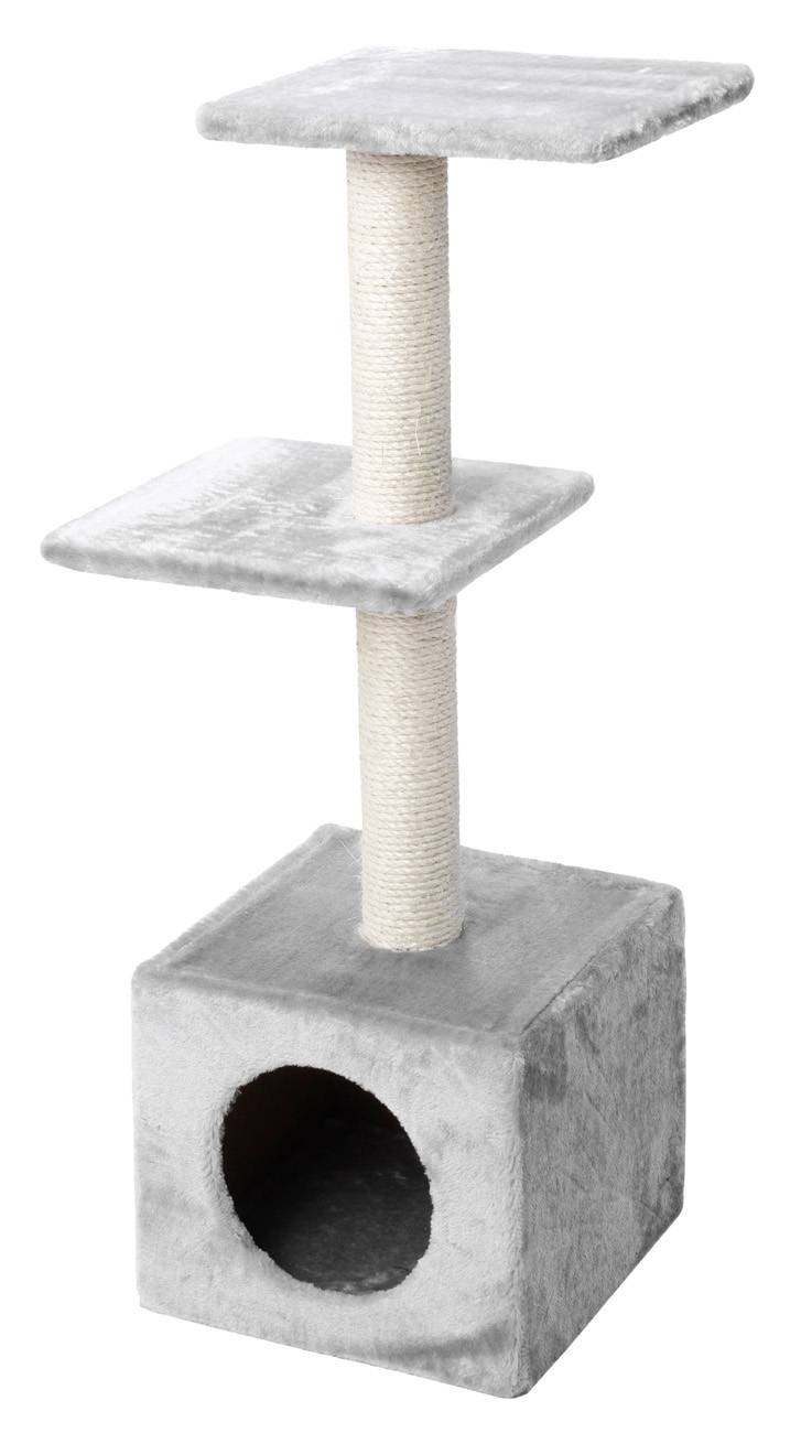 Arbre à chat Palazzo Bois Sisal Gris 30x30x90 cm - EBI