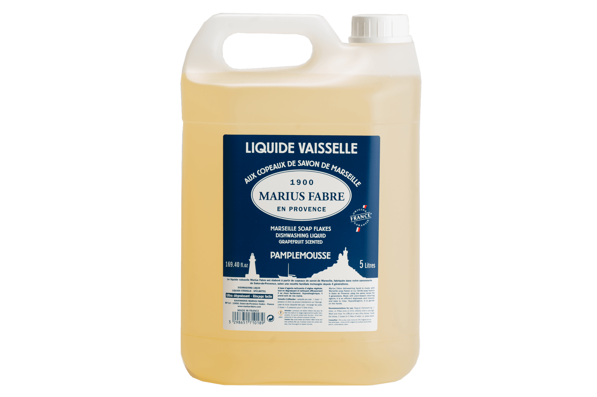 Liquide vaisselle aux copeaux de savon de Marseille 5 L