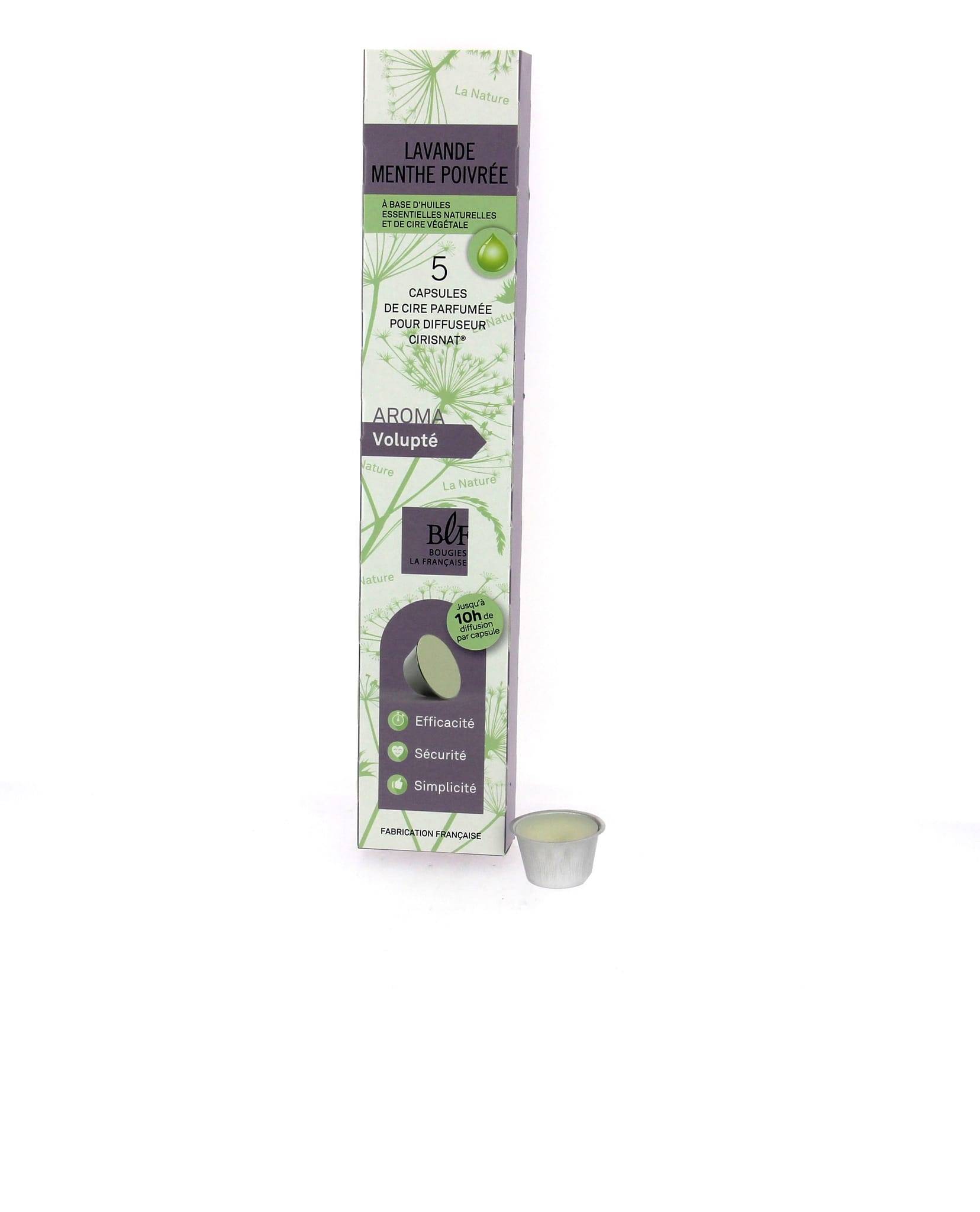 Bougies la Française - Coffret de 5 capsules de cire - lavande menthe poivrée