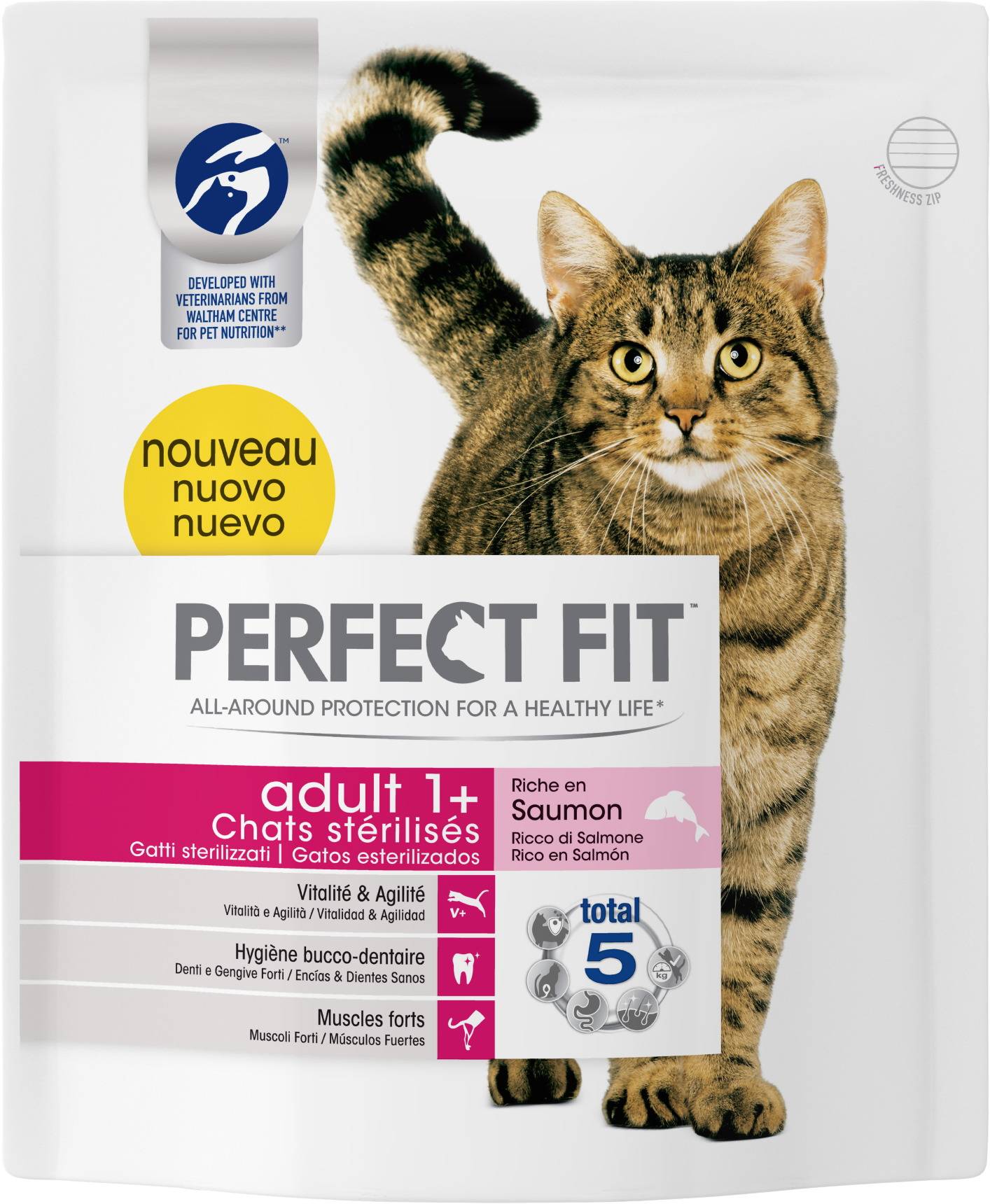 Perfect Fit - Croquettes Perfect Fit Adult 1+chats stér. Riche Saumon 1.4kg