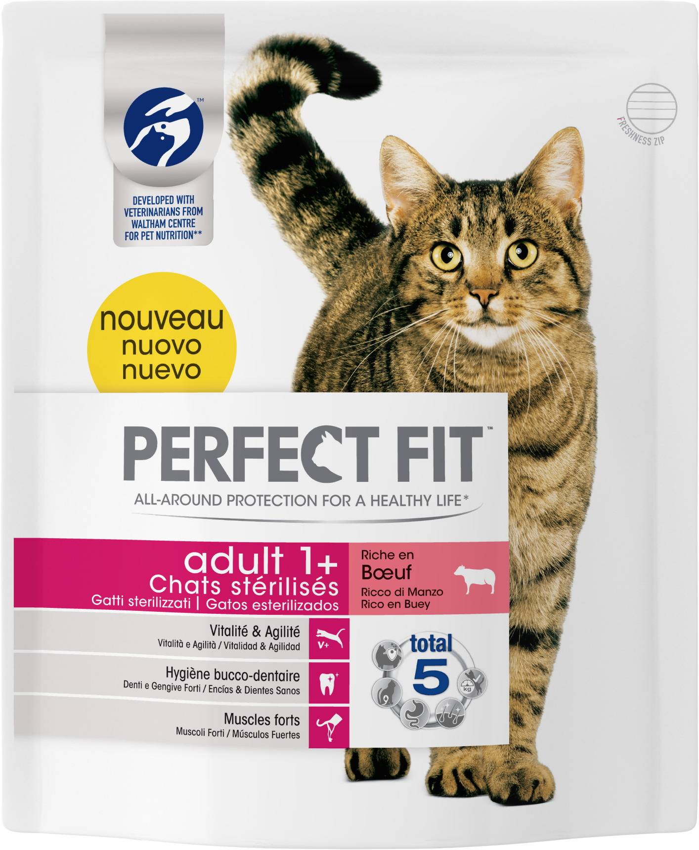 Perfect Fit - Croquettes Perfect Fit Adult 1+Chats stér. riche en Bœuf 1,4kg