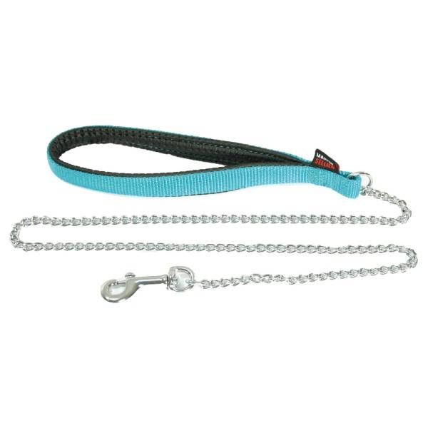 Smooz - Laisse chaîne fine nylon turquoise – MARTIN - Image 1