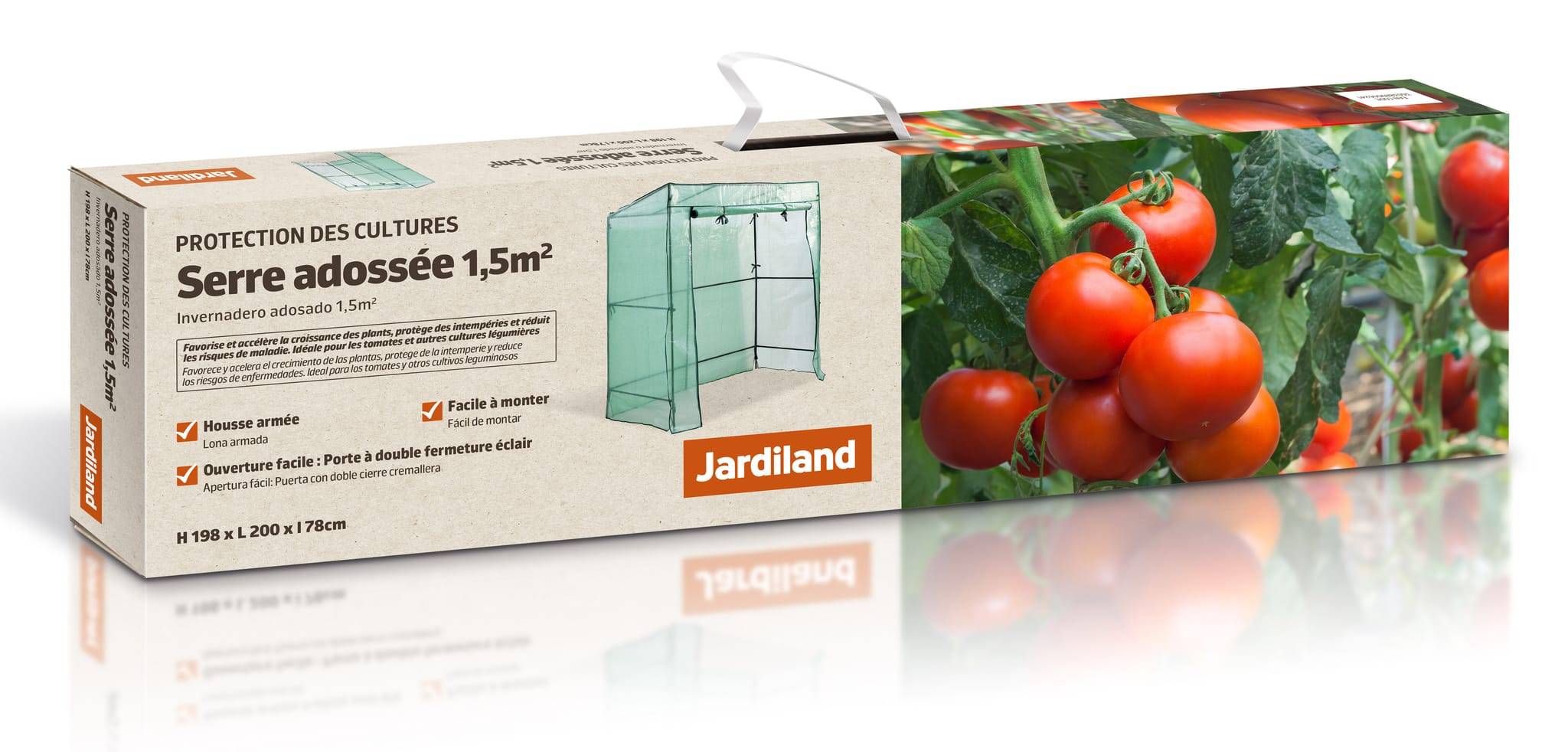 Jardiland - Serre à tomates adossée 1,54 m² - Jardiland - Imagen 2