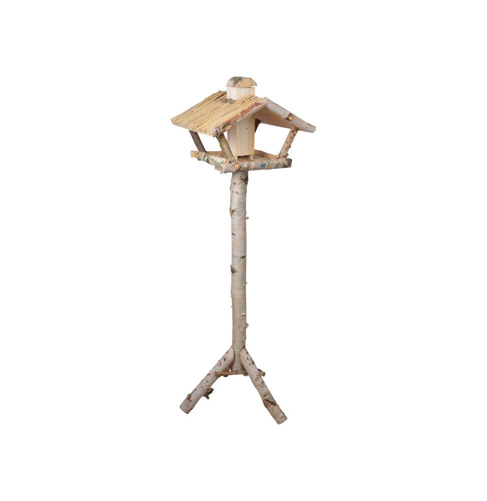 Mangeoire Sur Pied Silo Bouleau Beige L 50 cm P 42 cm H 137,5 cm - Image 1