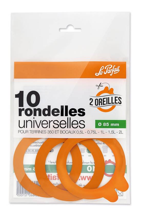 Le Parfait - Rondelle universelle 2 oreilles Ø 8,5 cm sachet 10 - LE PARFAIT - Image 1