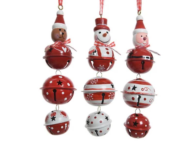 Decoris - Decoris - Muñecas Figuras de Navidad para colgar Ø.4,5 x H.15 cm