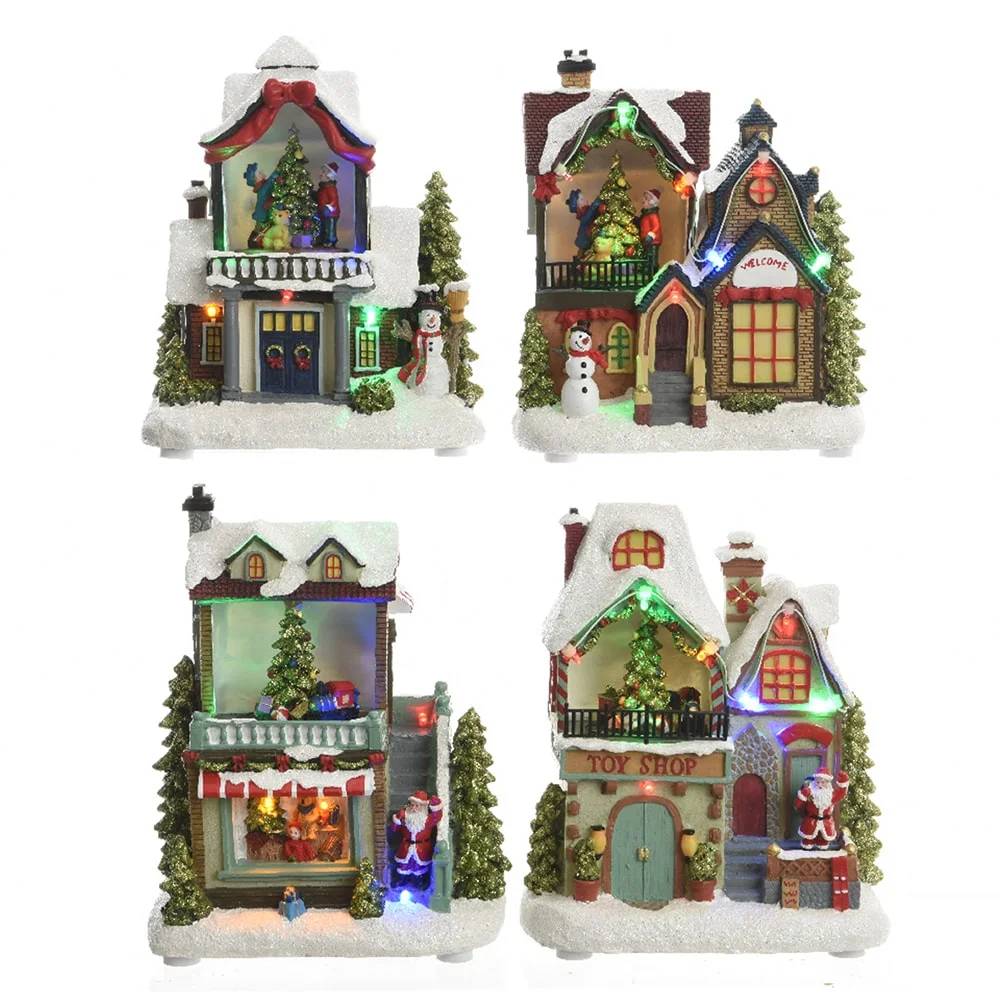 Décoration Noël LED Maison Multicolore 14 x 9 x 20 cm - LUMINEO - Image 2