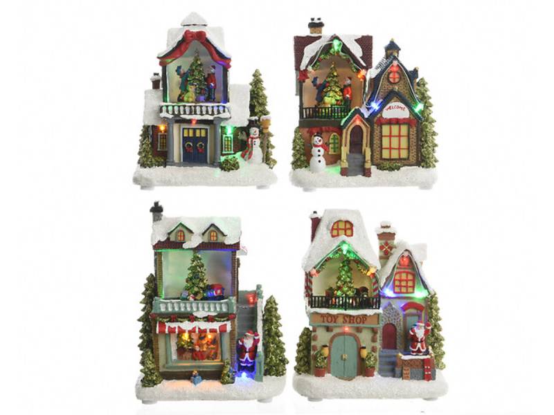 Décoration Noël LED Maison Multicolore 14 x 9 x 20 cm - LUMINEO - Image 4