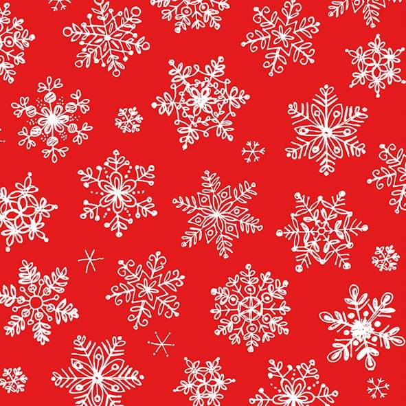 Serviette 25x25 Cristaux De Neige