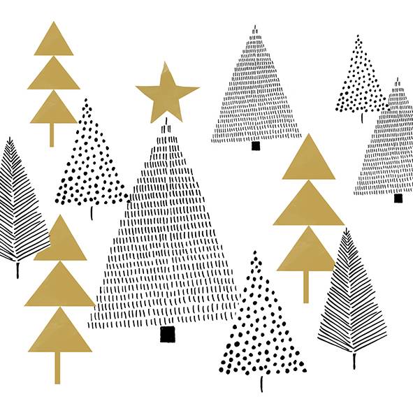 Serviette 25x25 Sapins Scintillants