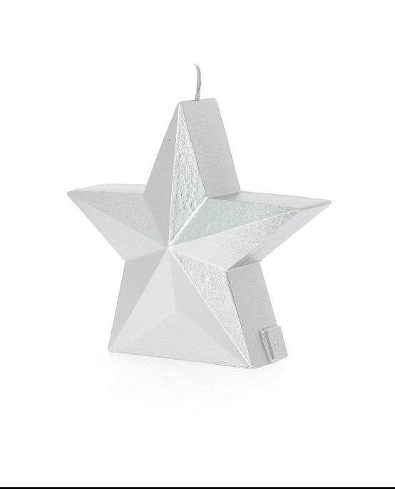 Bougies la Française - Bougie étoile relief coloris argent
