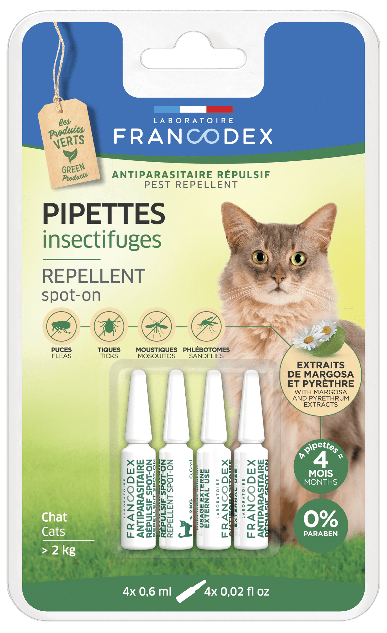 Francodex - Francodex - Pipettes Antiparasitaires Répulsives 0,6 ml x4 - Image 1