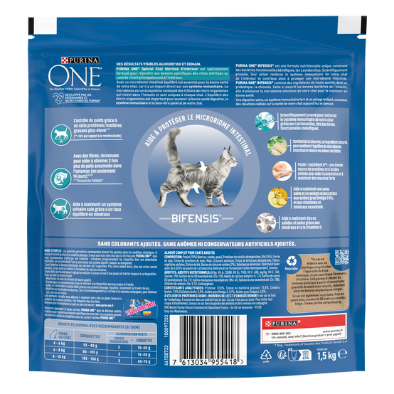 Purina One - Croquettes chat d'Intérieur Stérilisé Poulet et céréales complètes 1,5 kg - PURINA ONE - Image 8