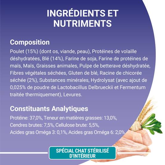 Purina One - Croquettes chat d'Intérieur Stérilisé Poulet et céréales complètes 1,5 kg - PURINA ONE - Image 7