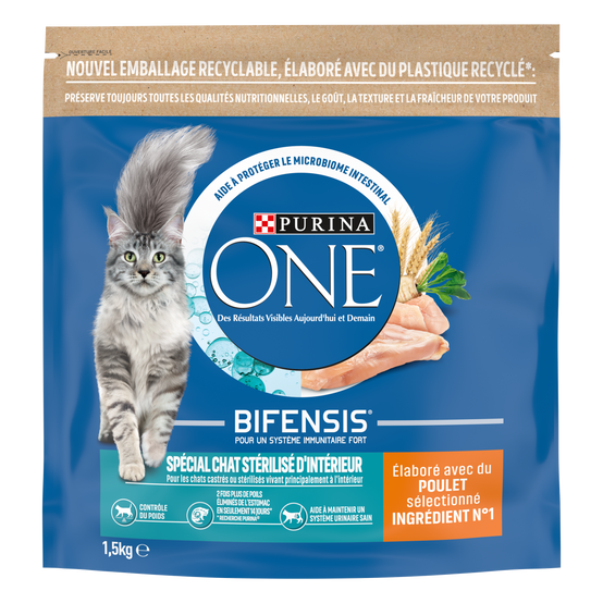 Purina One - Croquettes chat d'Intérieur Stérilisé Poulet et céréales complètes 1,5 kg - PURINA ONE - Image 2
