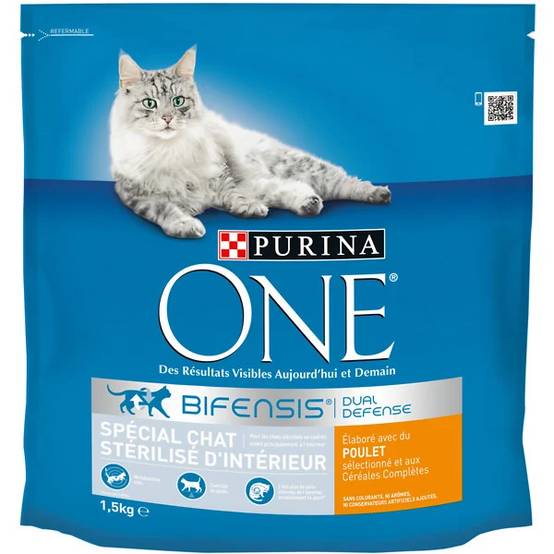 Purina One - Croquettes chat d'Intérieur Stérilisé Poulet et céréales complètes 1,5 kg - PURINA ONE - Image 1