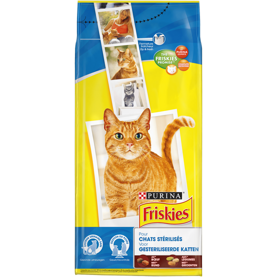 Friskies - Croquettes Friskies Chat stérilisé au Bœuf et Légumes ajoutés 2kg