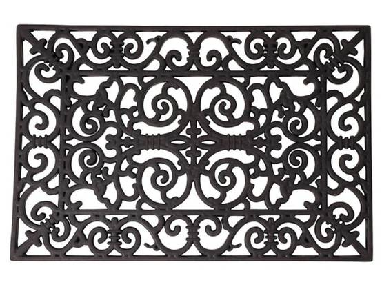 Paillasson tapis en caoutchouc noir 70 x 45 cm - ESSCHERT DESIGN
