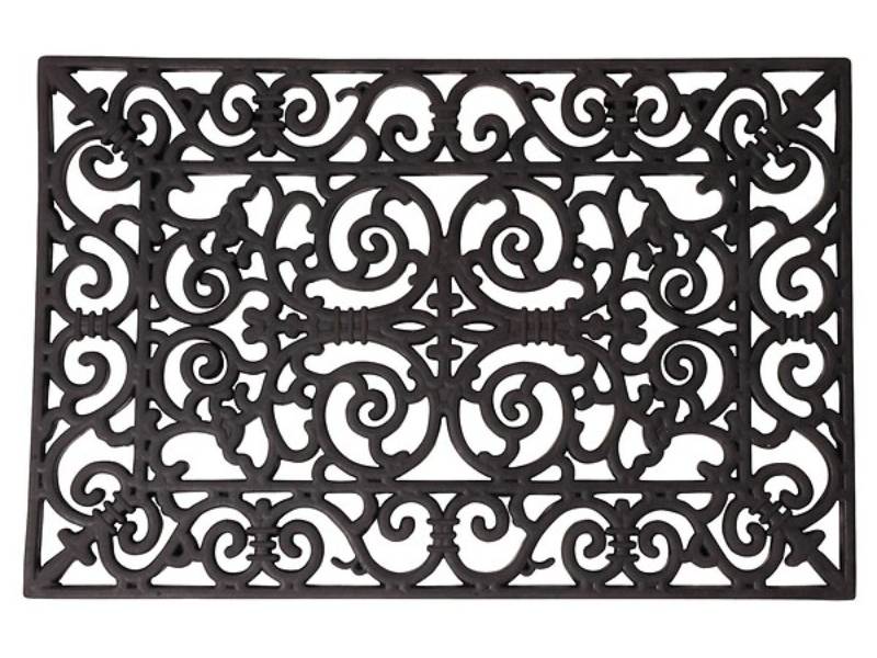 Paillasson tapis en caoutchouc noir 70 x 45 cm - ESSCHERT DESIGN