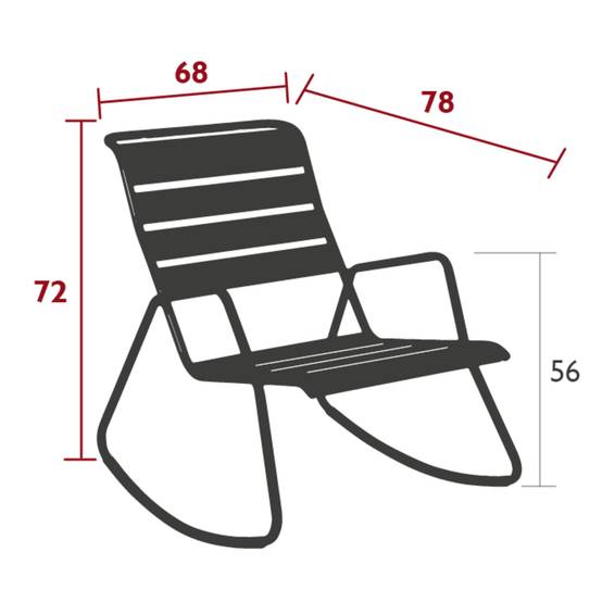 Fermob - Chaise à bascule de jardin acier carbone Monceau Fermob - Image 4