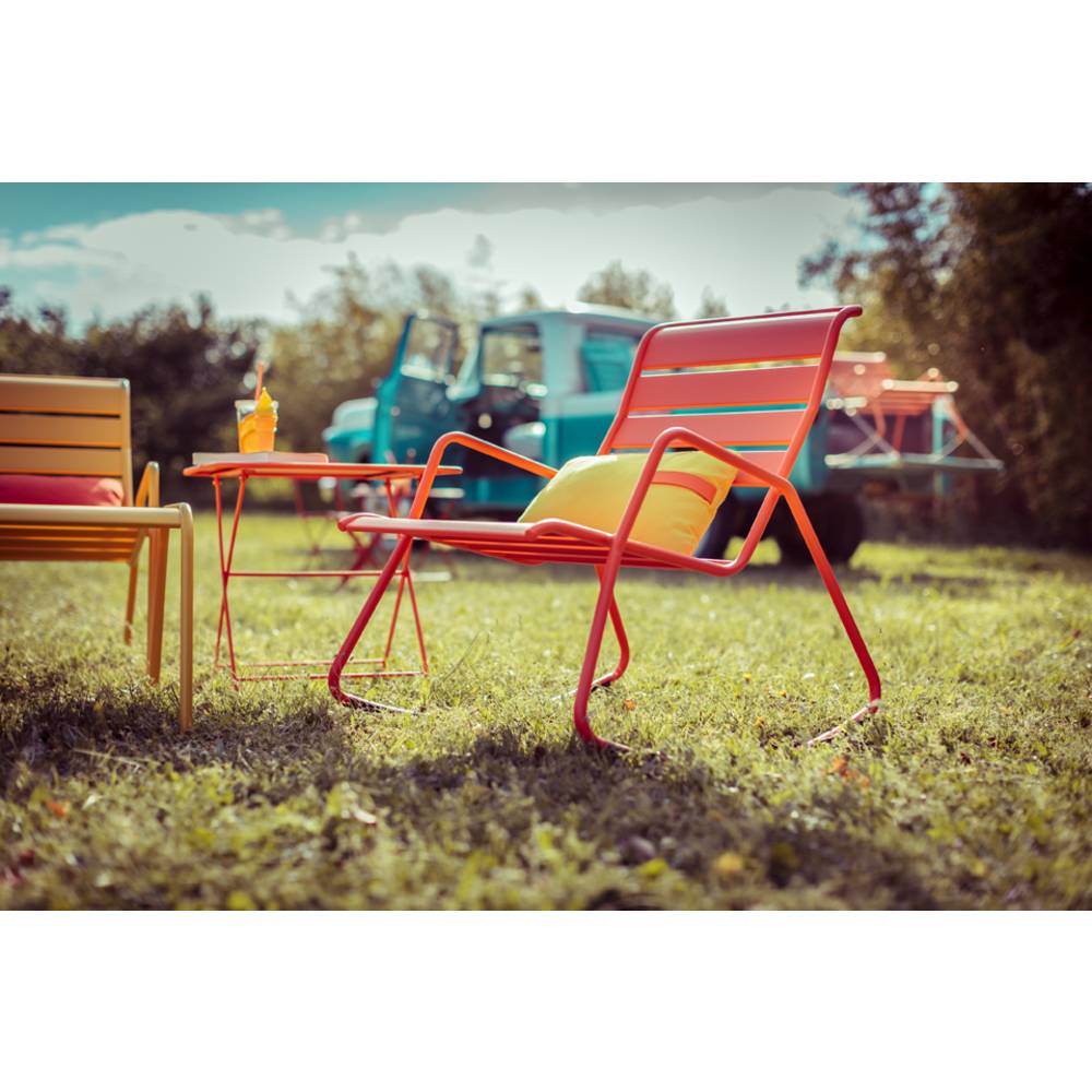 Fermob - Chaise à bascule de jardin acier piment Monceau Fermob - Image 5