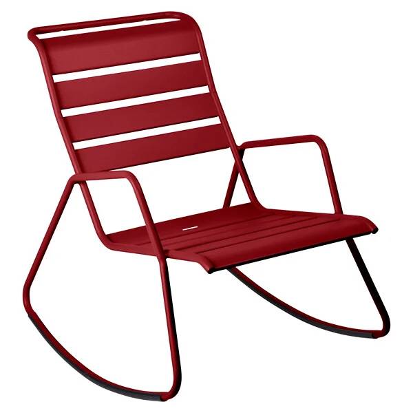 Fermob - Chaise à bascule de jardin acier piment Monceau Fermob - Image 2