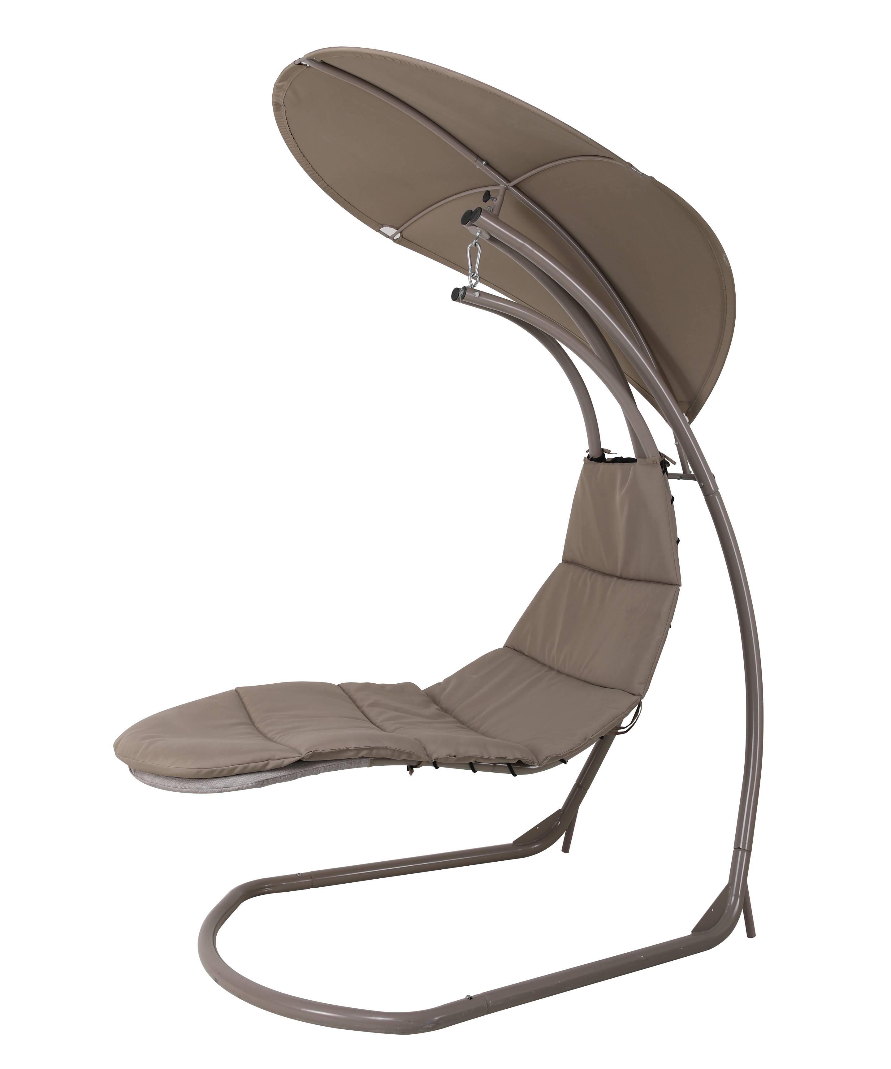 Ecloz - Transat loveuse suspendu avec voile d'ombrage acier polyester taupe Zoe - ECLOZ - Imagen 1