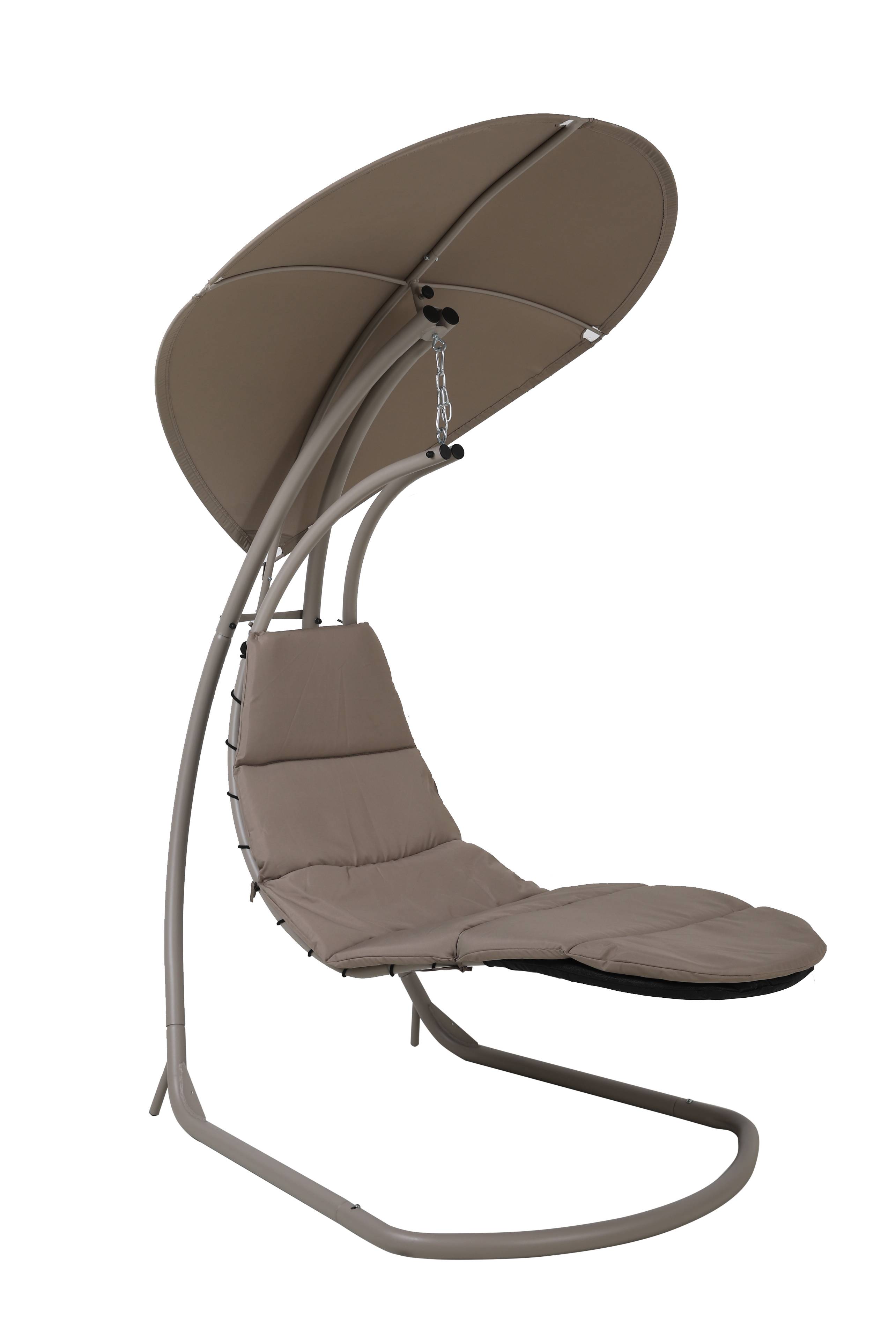 Ecloz - Transat loveuse suspendu avec voile d'ombrage acier polyester taupe Zoe - ECLOZ - Imagen 2