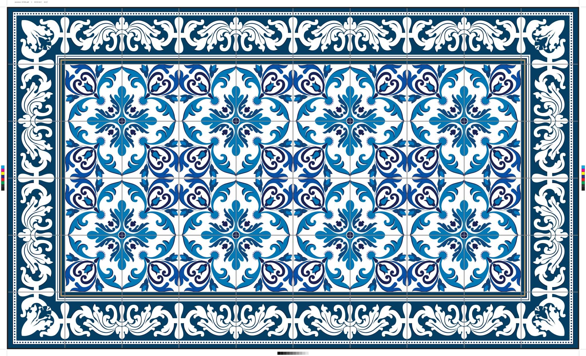 Coryl - Tapis Authentique Azuleros - L.97 x l.58 x H.0,18 cm