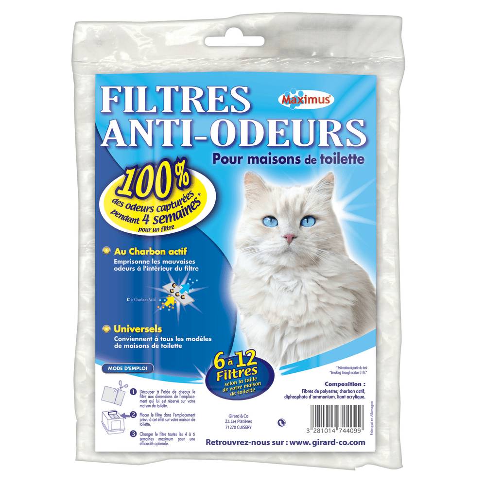 Tyrol - Filtres anti odeurs x3 Tyrol - L.15 x l.2,5 x H.25 cm - Imagen 3