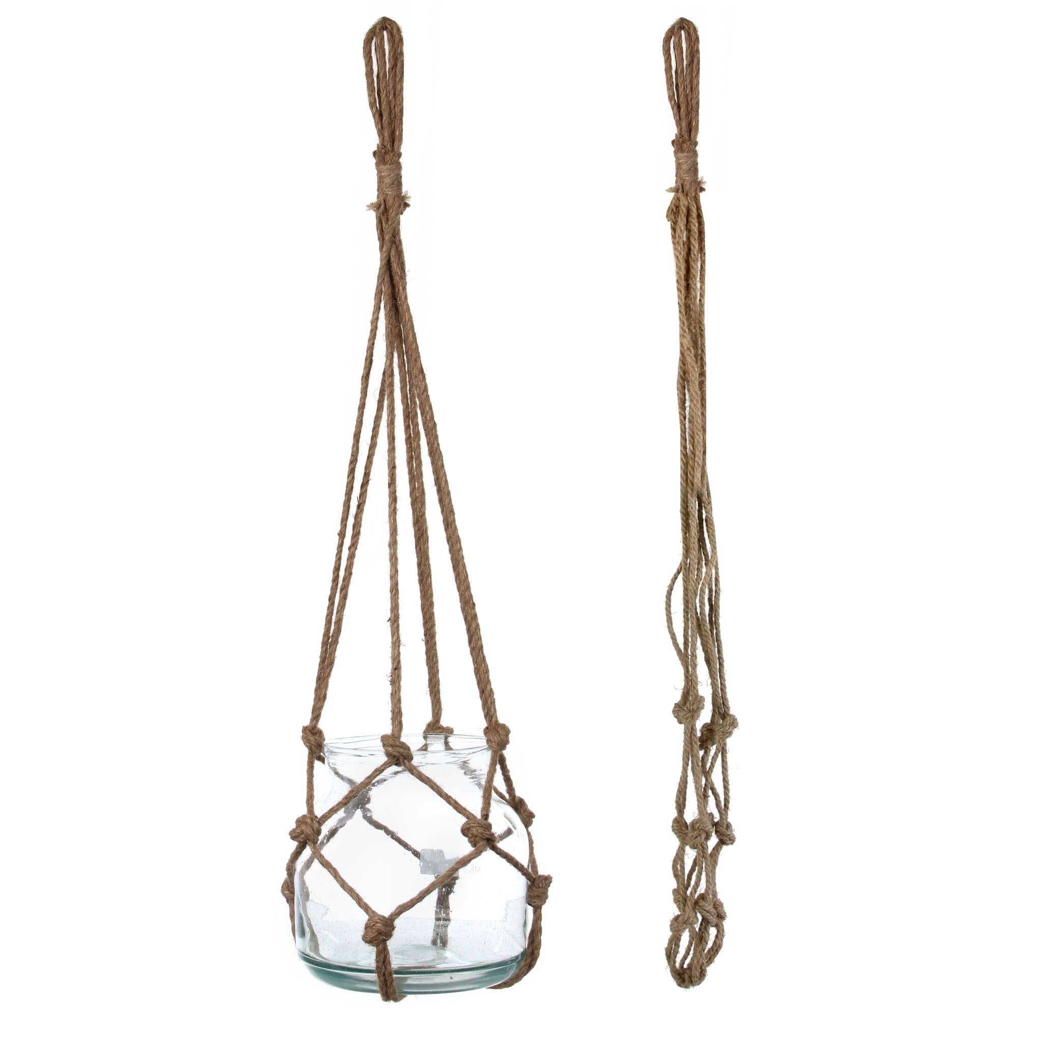 Mica Decorations - Support de plante macramé - Coloris marron clair - H.120 cm