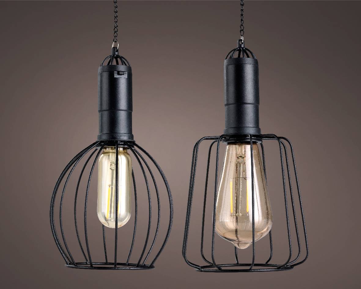 Luminéo - Lampe LED solaire en métal noir à suspendre - H.22 cm - Imagen 2
