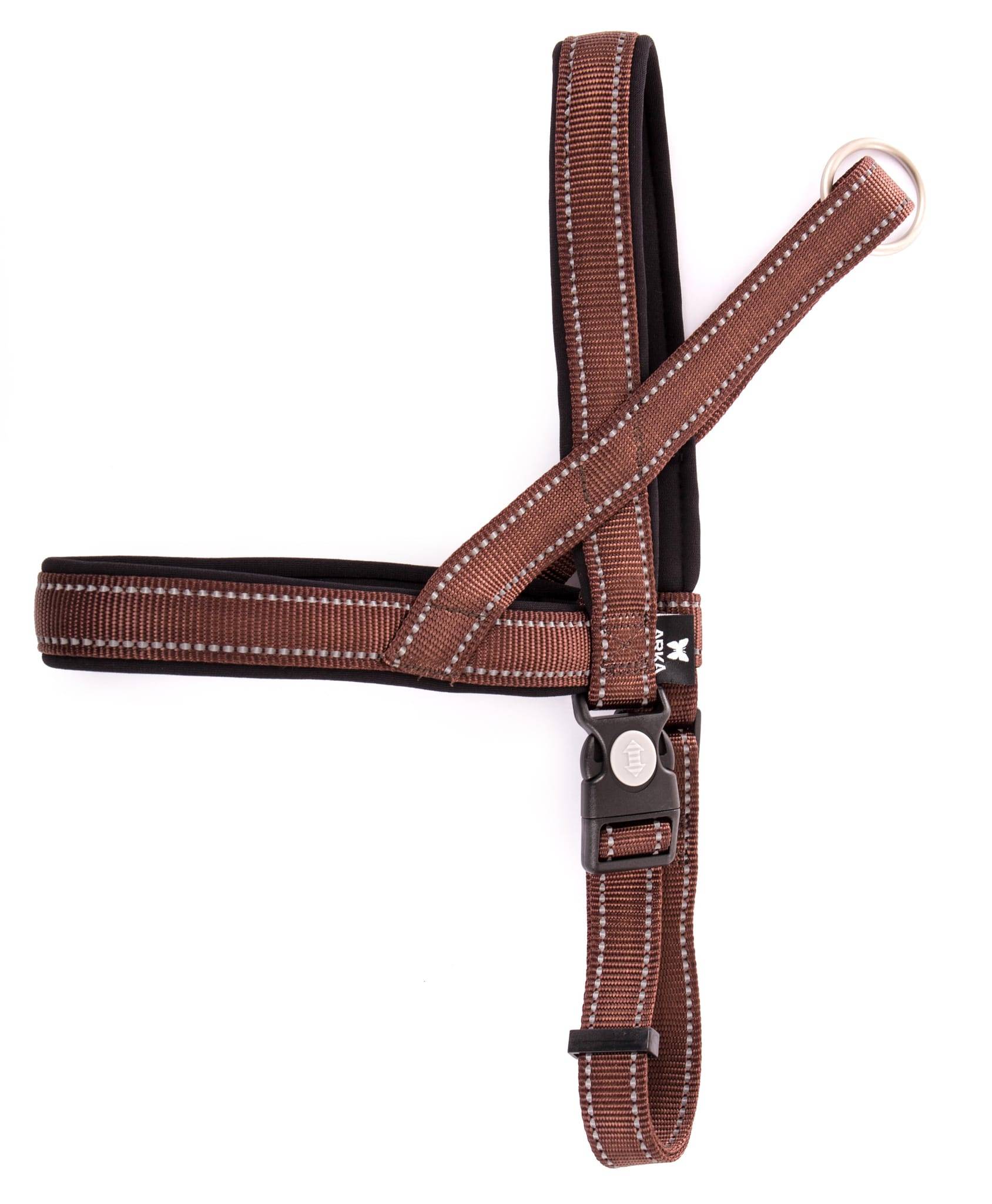 Martin Sellier / Arka Haok - Harnais norvégien néoprène+ marron 25 mm - 82/102 cm