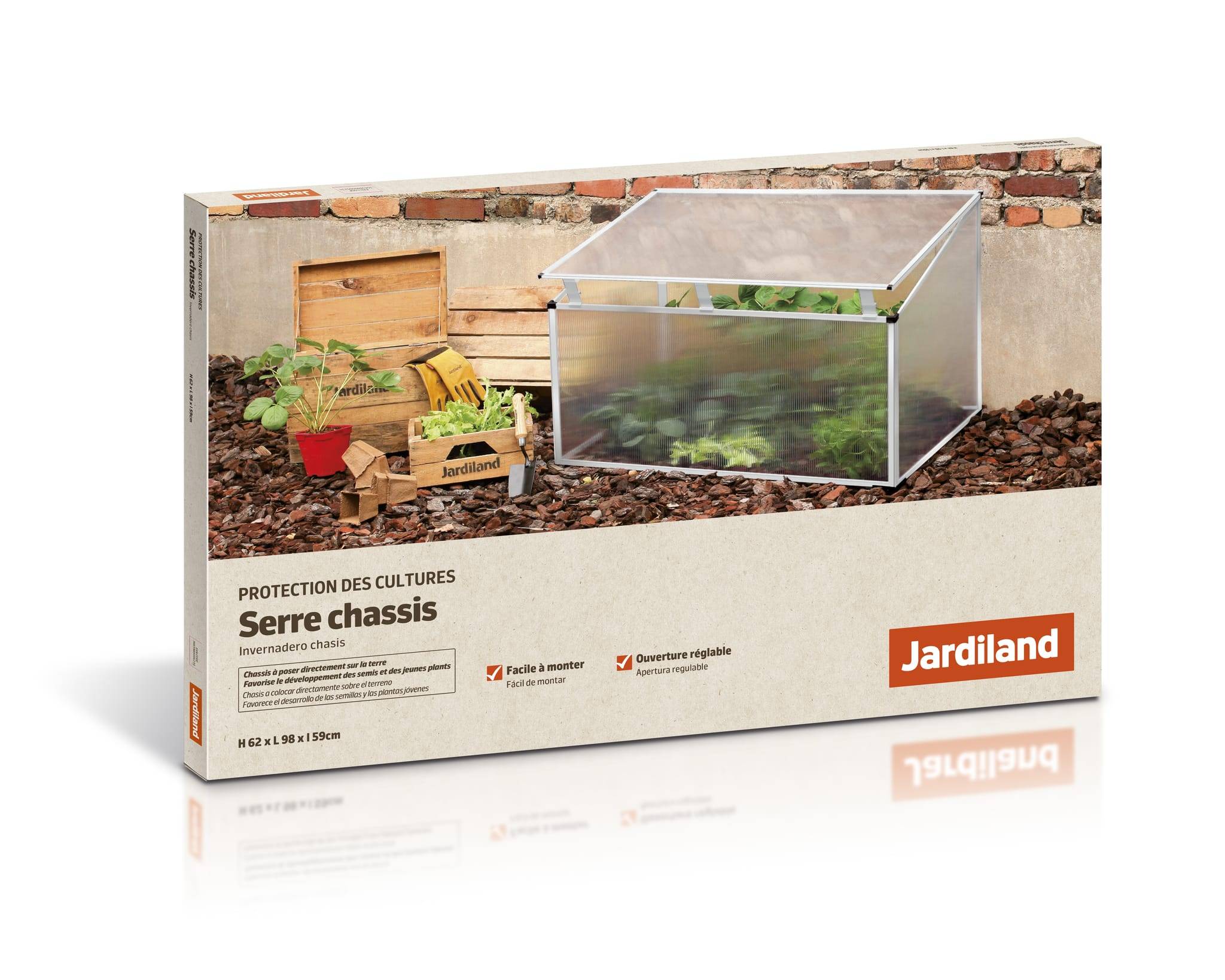 Mini serre de jardin en polycarbonate L. 98 x l. 59 x H. 62 cm - Imagen 2