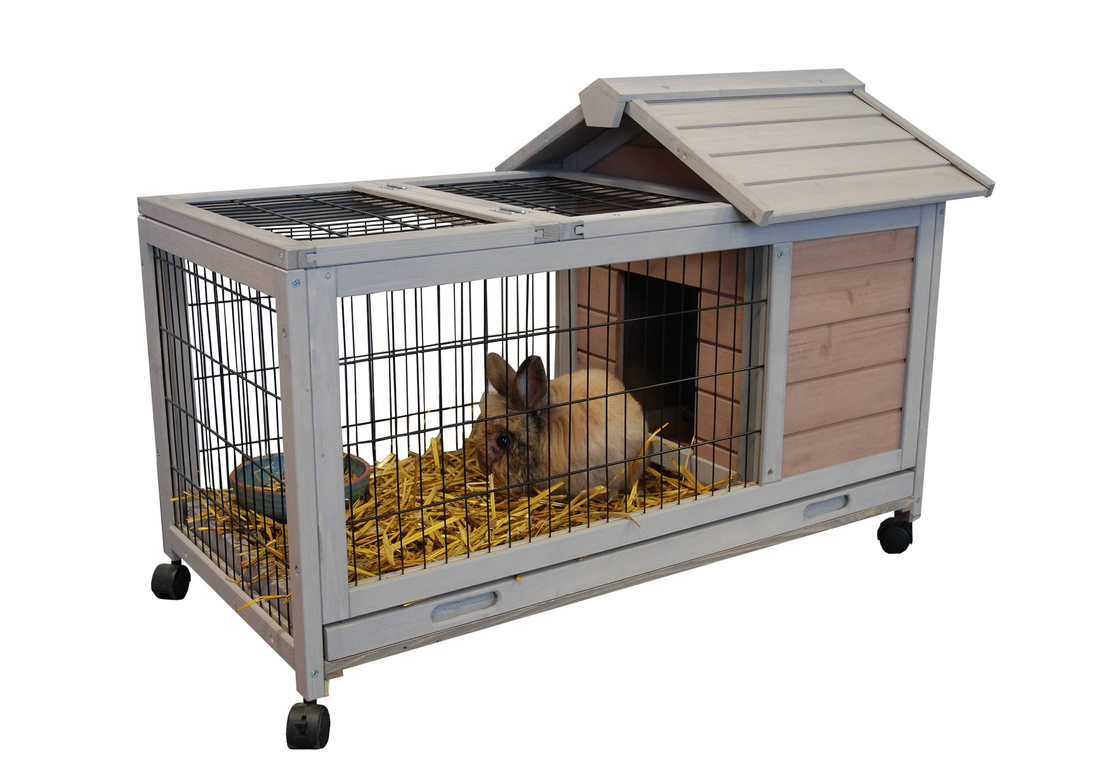 Cage Dunland sur roues pour Lapin L.45 x l.95 x H.64.5 cm