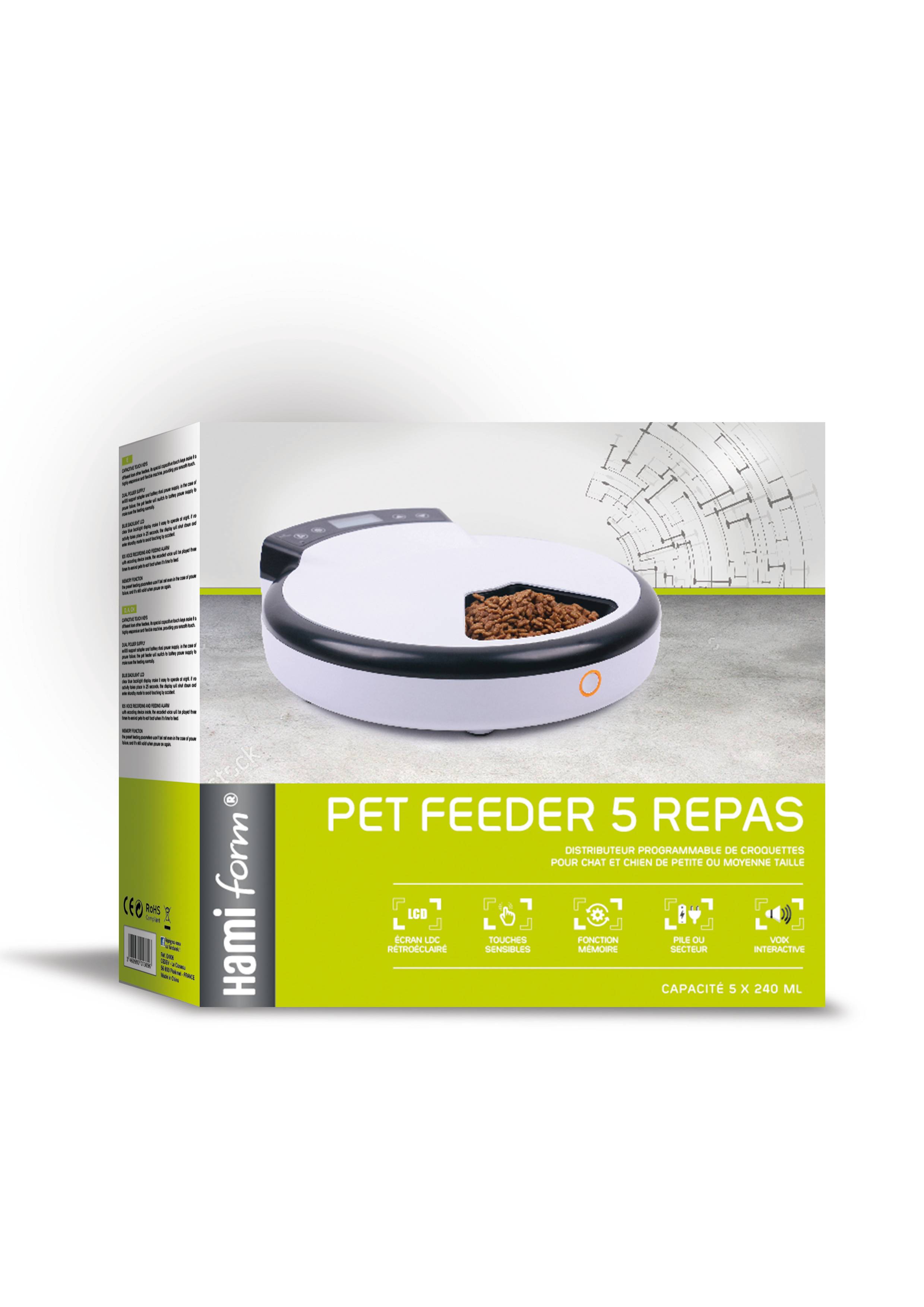 Hamiform - Distributeur pet feeder 5 repas