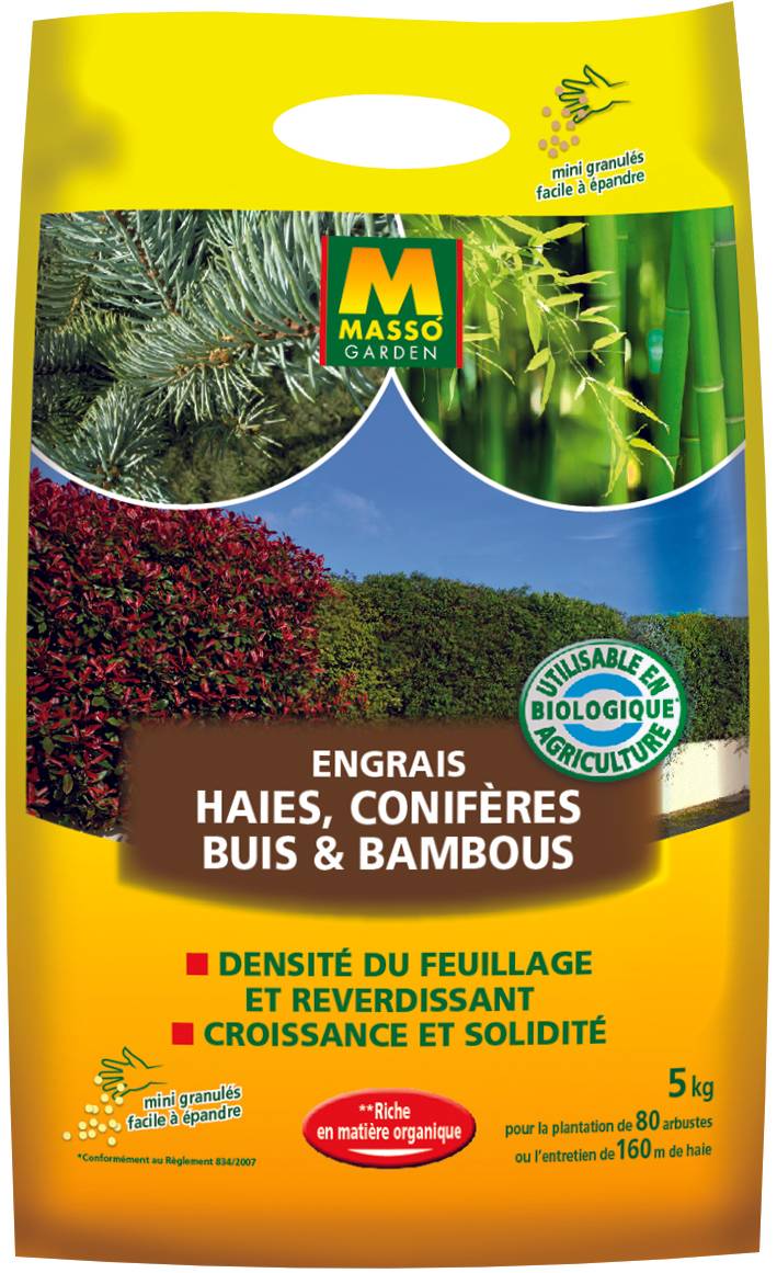 Fertilizante boj bambúes coníferas setos 5 kg - MASSÓ GARDEN - Imagen 1