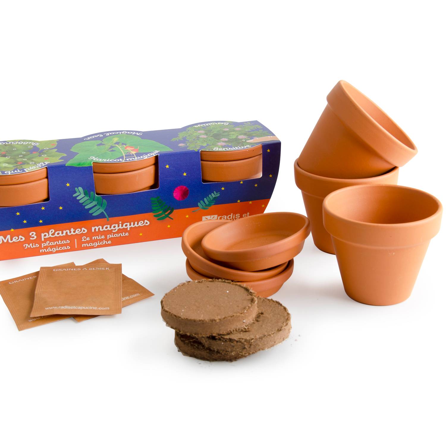 Radis et Capucine - Trio 3 pots plantes magiques - Radis et Capucine