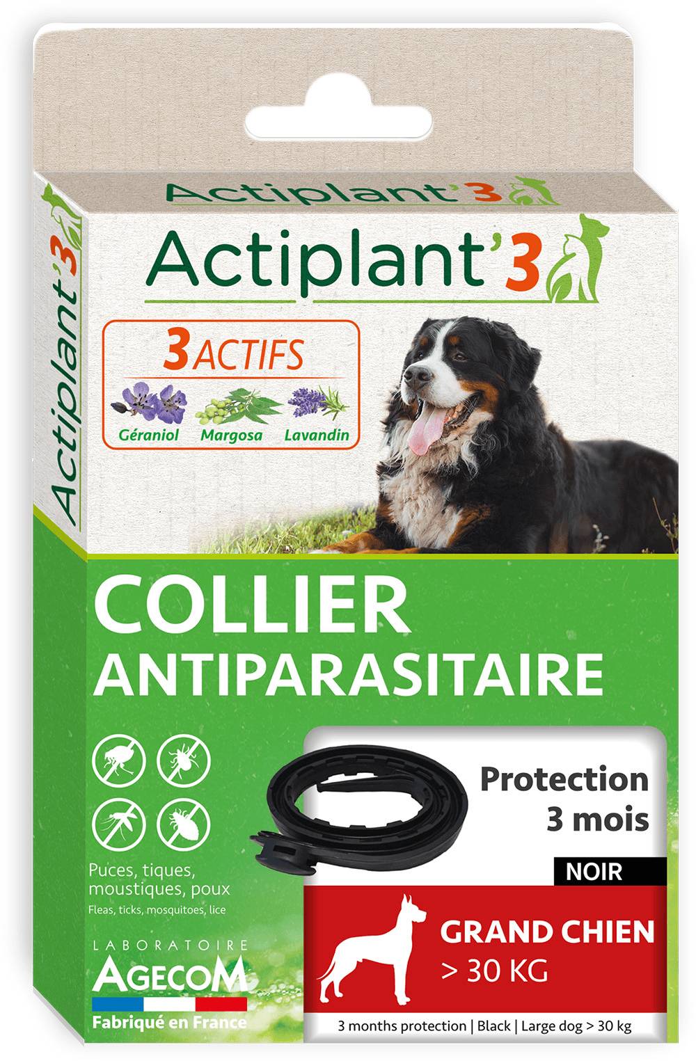 Agecom - Agecom - Actiplant'3 Collier antiparasitaires grand chien >30 kg