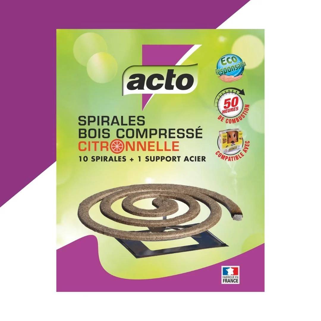 Acto - Spirales insecticide bois compressé citronnelle lot de 10 – ACTO - Image 2