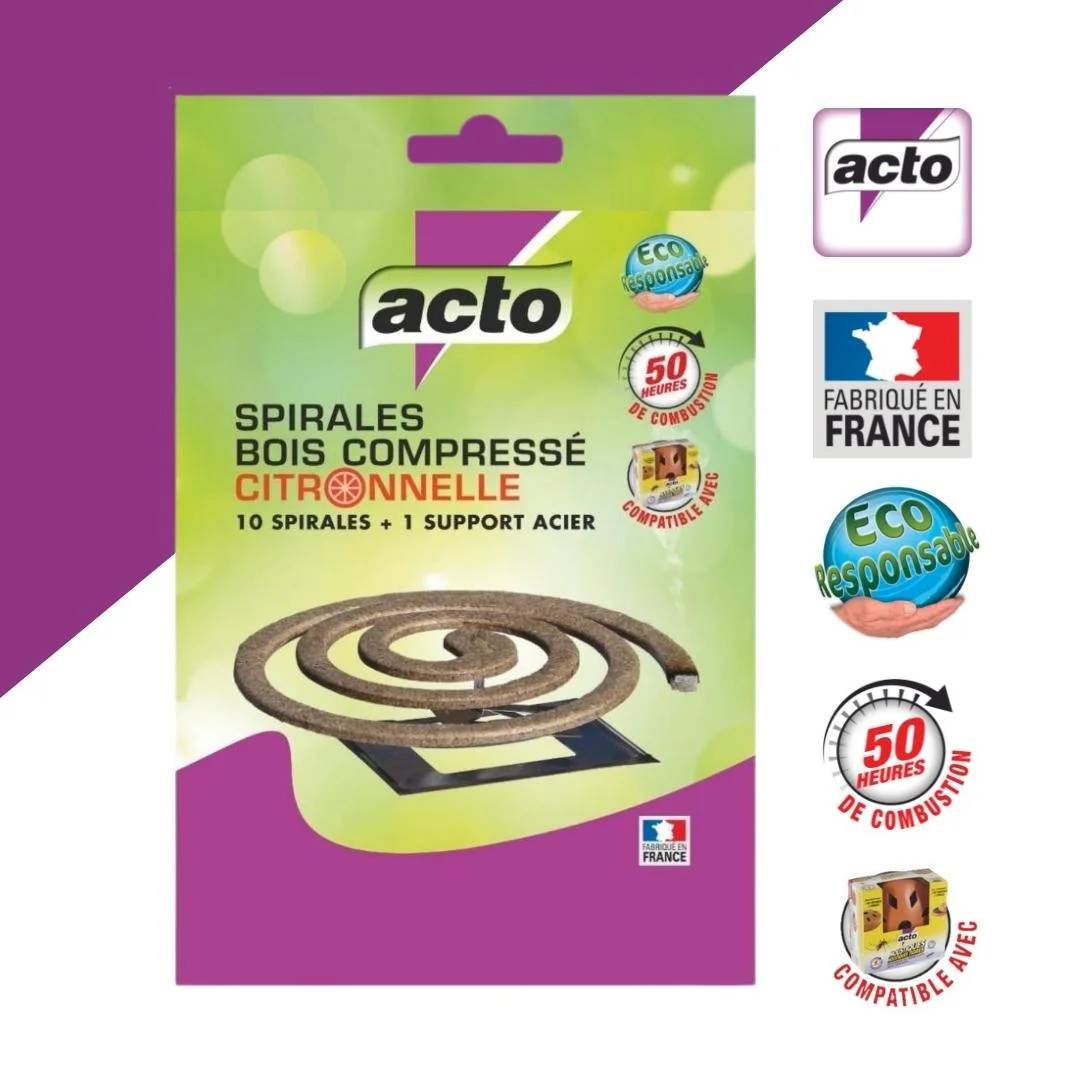 Acto - Spirales insecticide bois compressé citronnelle lot de 10 – ACTO - Image 5