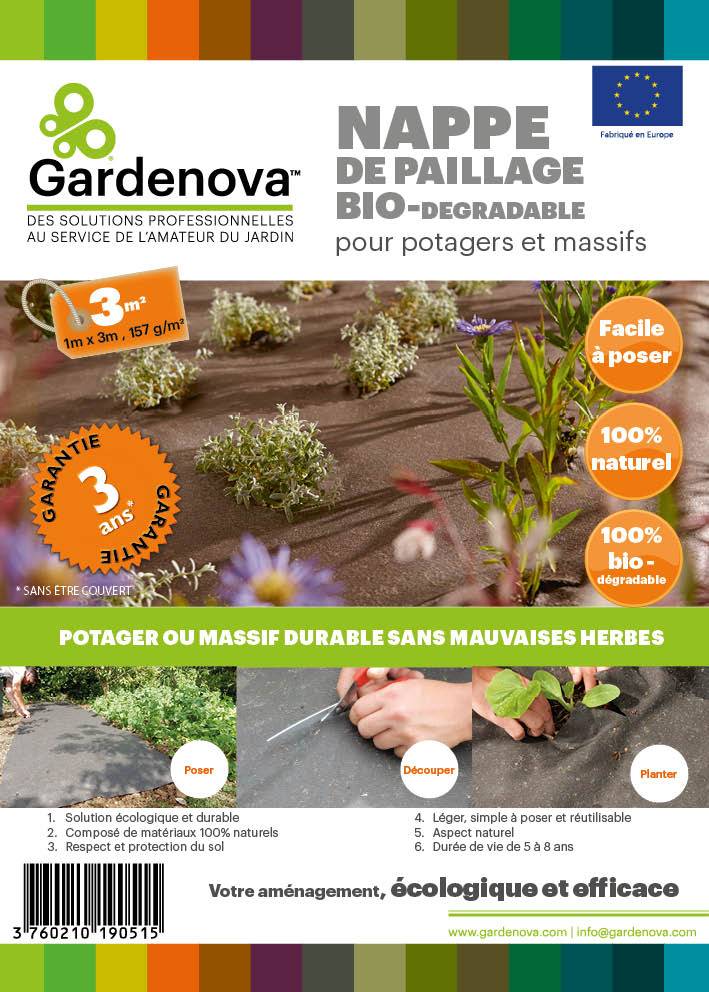 Gardenova - Nappe de paillage Biodégradable -  1m x 3m