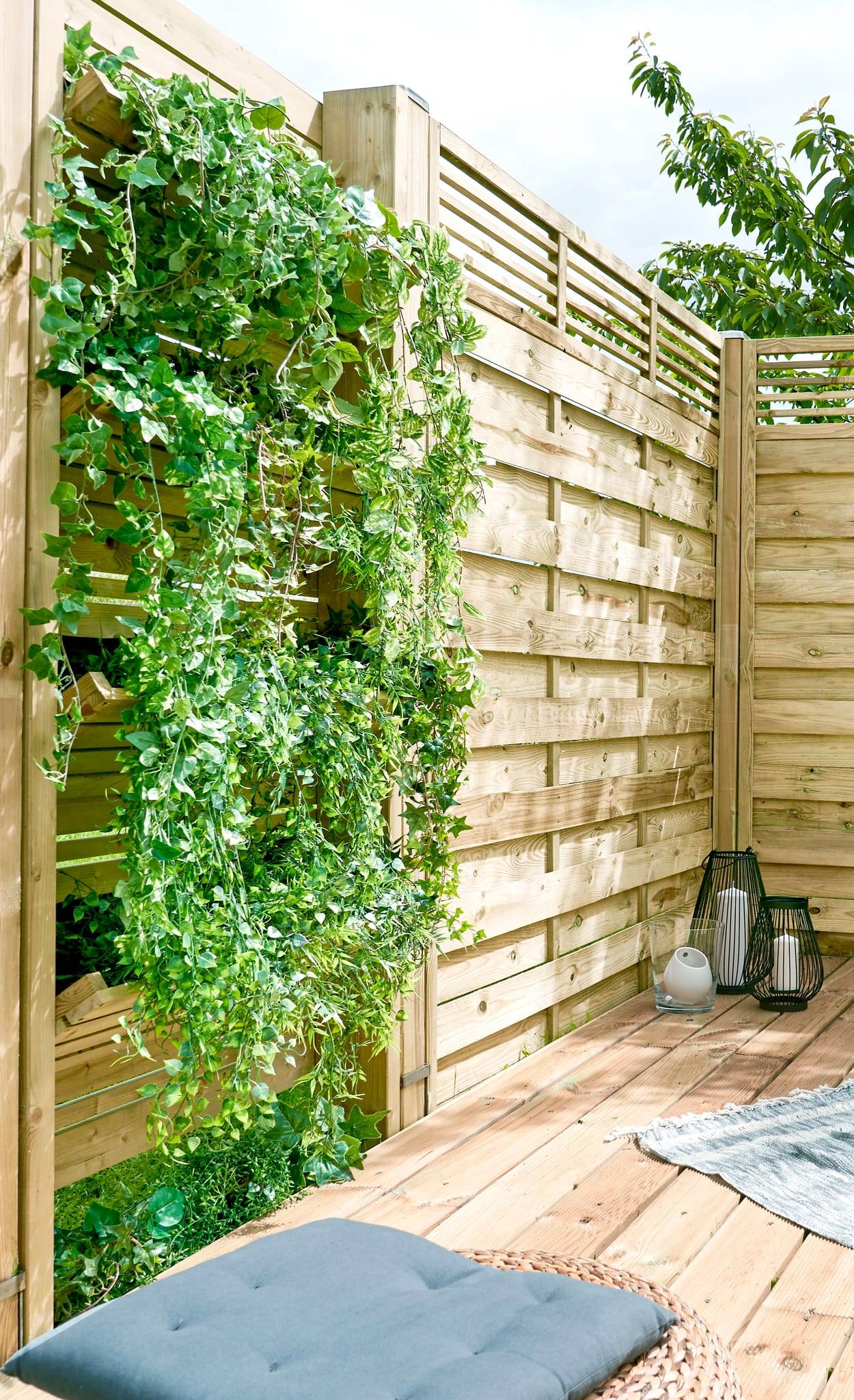 Cerland - Panneau occultant bois naturel l.90 x H.180 cm - Cerland
