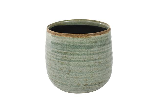 Pot Céramique Vert menthe Ø 15 cm H 14 cm – ABUR ALINEA - Image 1