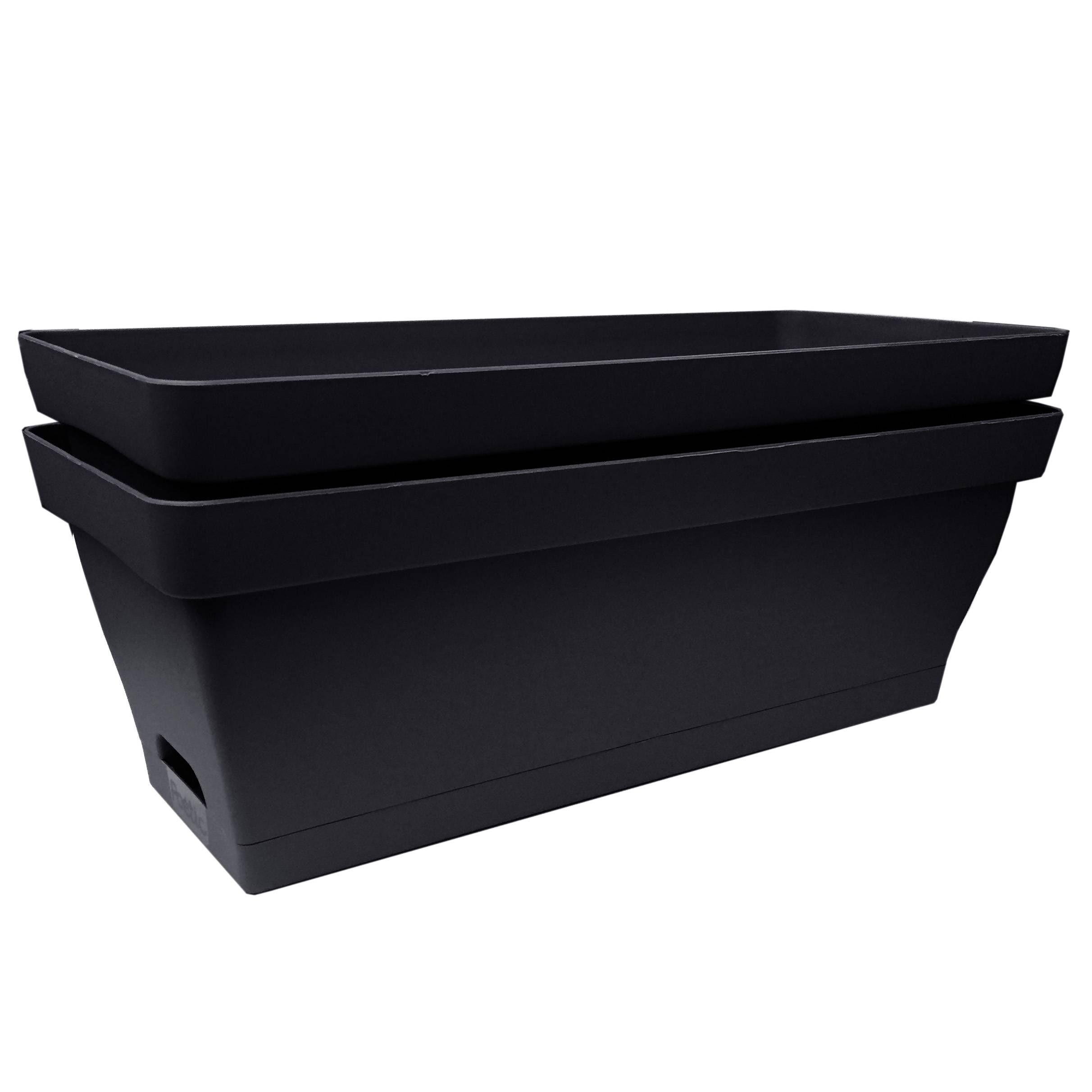 Poétic - Poétic - Lot 2 jardinières Roméo 50 soucoupe clipsée Granite 11 L