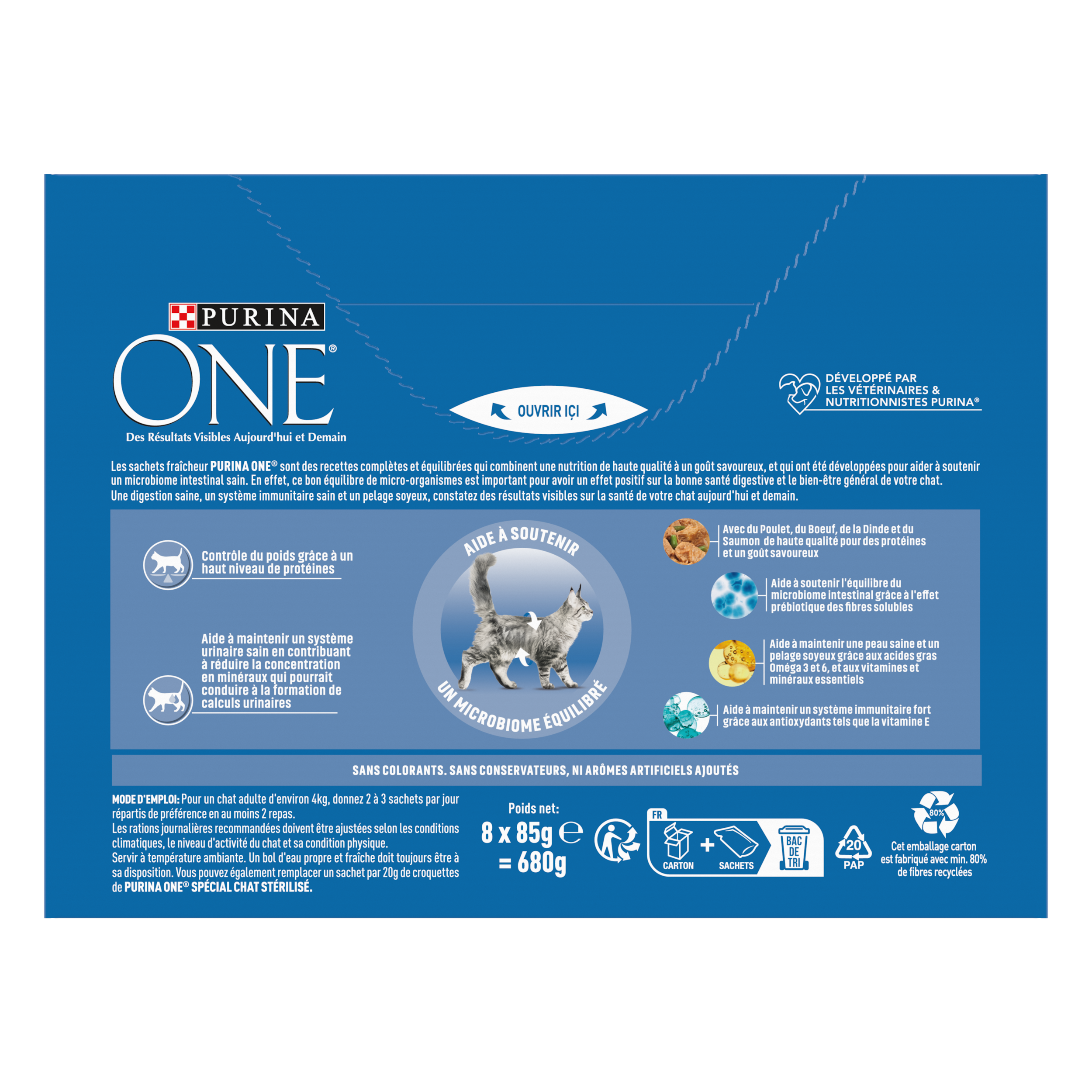 Purina One - Sachets chat Stérilisé Bœuf 8x85 g - PURINA ONE - Image 2